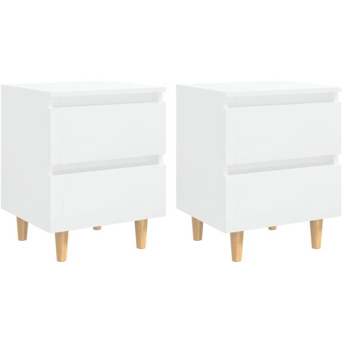 Maison Chic Dvo delni komplet Nočne omarice - Nočne mize visok sijaj bela 40x35x50 cm, (21688816) Slike