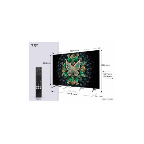 Tcl 75″C6K 4K QD-Mini LED TV144Hz Google TV; Game Master;Dolby Atmos; Onkyo 2.1; HDR Premium; Cijene