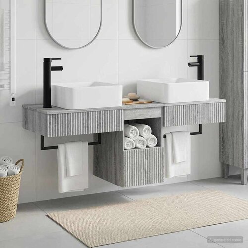  Set ormarića za kupaonicu 3 kom. Siva Sonoma 53 x 35 x 39 cm Cene