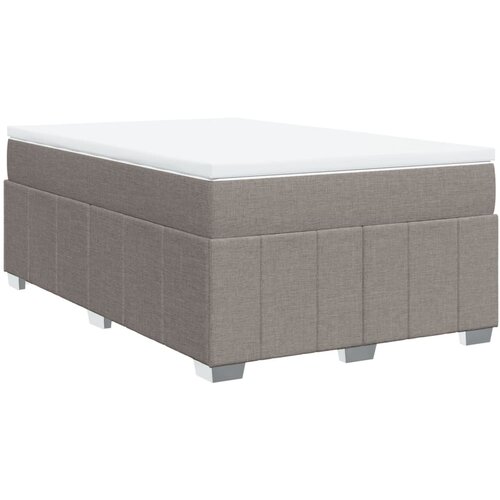 VidaXL Krevet s oprugama i madracem smeđesivi 120 x 200 cm od tkanine Slike