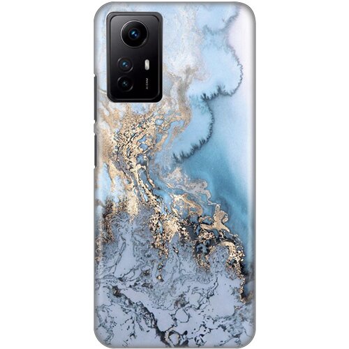 Torbica silikonska print za xiaomi redmi note 12S (eu) blue gold marble Slike