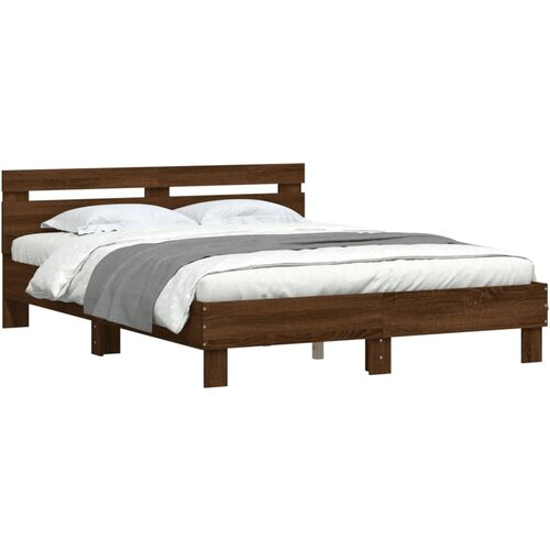 VidaXL Okvir za krevet s uzglavljem boja hrasta 150x200 cm drveni Slike