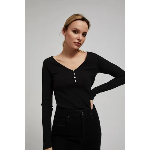 Moodo Ribbed blouse with buttons