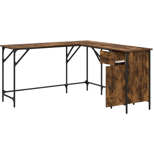 Radni stol boja dimljenog hrasta 141x141x75cm konstruirano drvo Slike