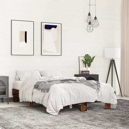 VidaXL Okvir kreveta boja hrasta 120x200 cm konstruirano drvo i metal Slike