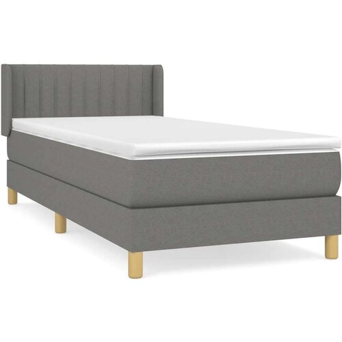  Krevet s oprugama i madracem tamnosivi 90 x 190 cm od tkanine Slike