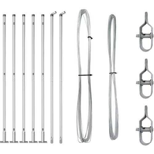 vidaXL ogračni stebri z osnovnimi plo&scaron;čami 7 kos &Oslash;32mm 88,5cm cinkano jeklo, (22086030) Cene
