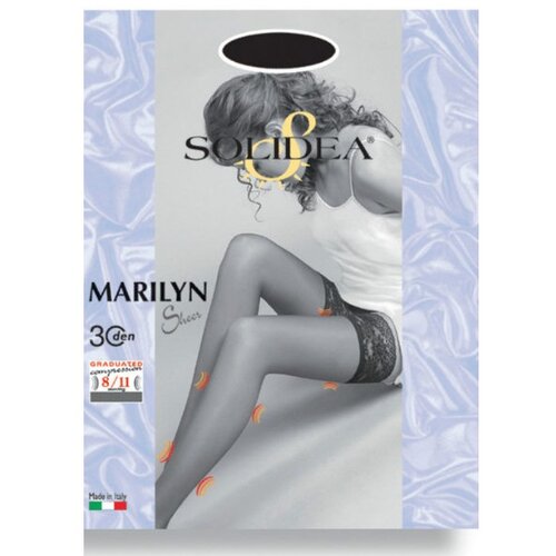 Calzificio Pinelli Prozirne čarape bez podvezica, 30 den, Solidea Marilyn 30 Car.Nero 4 Cene