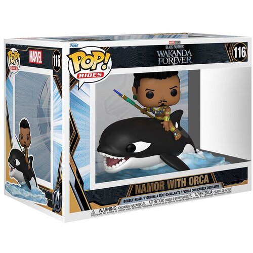 Funko POP figure Marvel Black Panther Wakanda Forever Namor with Orca Cene