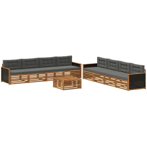  Set vanjskih sofa 9 pcs Prirodna i antracit Poliester Cene