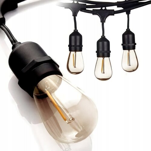  LED Vanjski dekorativni niz 30xE27/1W/230V 16,44 m IP44 crna Slike