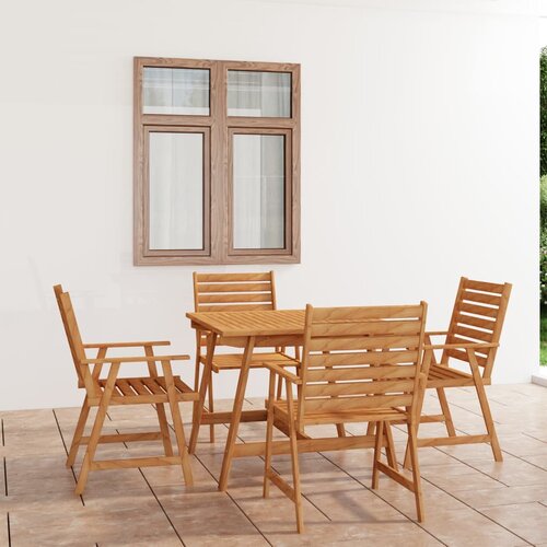  5-dijelni vrtni blagovaonski set od masivnog bagremovog drva Slike