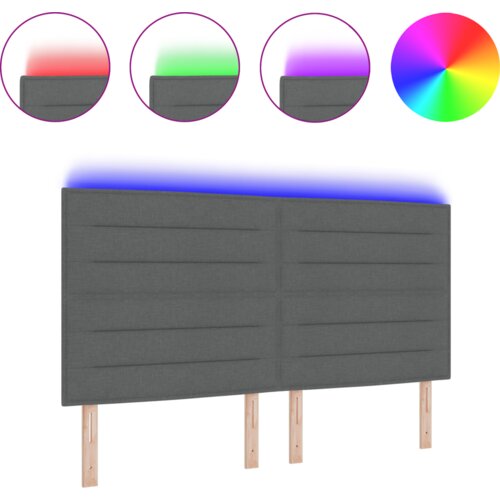  LED Uzglavlje Linije Dizajn Tamno Sivo 90 cm Tkanina Slike