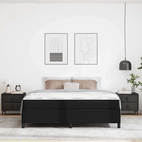 VidaXL Okvir kreveta s madracem Crna 180 x 200 cm Slike