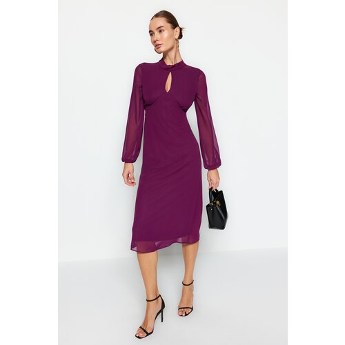 Trendyol Plum Collar Detailed, Lined Woven Dress Cene