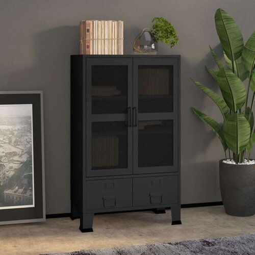  Sanduk za pohranu crni 70 x 40 x 115 cm metalni Cijene