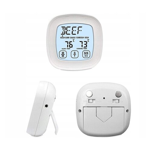  Osvetljen LCD touch kuhinjski termometer -20 do +300&amp;deg;C sonda srebrn Slike