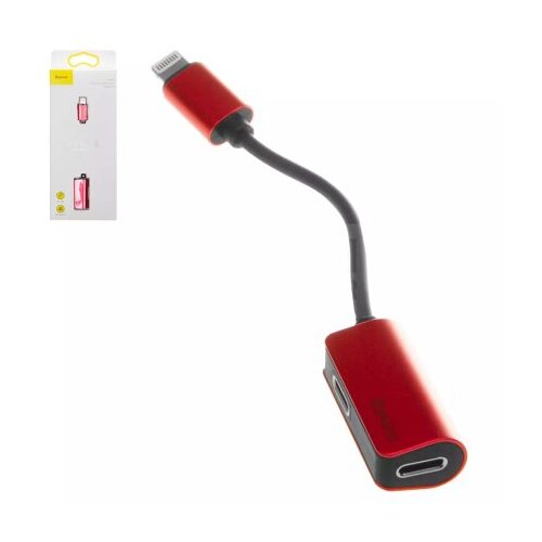 Baseus ADAPTER L37 &amp;ndash; LIGHTNING MALE TO 2XLIGHTNING FEMALE &amp;ndash; (CALL37-91) RED Slike