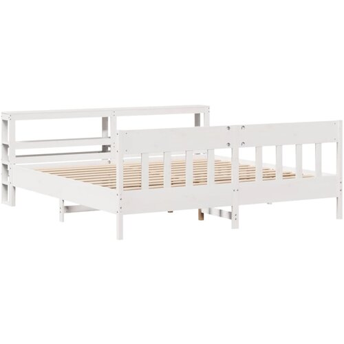 vidaXL Okvir kreveta bez madraca bijeli 180x200 cm od masivne borovine Cijene