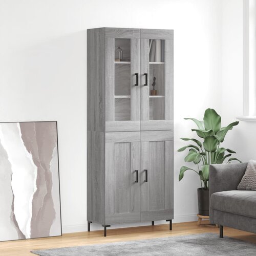 vidaXL Visoka komoda siva sonome 69 5x34x180 cm od konstruiranog drva Cijene