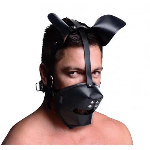 Master Series Maska z gagom Puppy Play