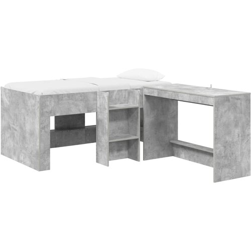 Krevet za djecu s visokim okvirom i stolom 2 kom. Betonska siva 80 x 160 cm Slike