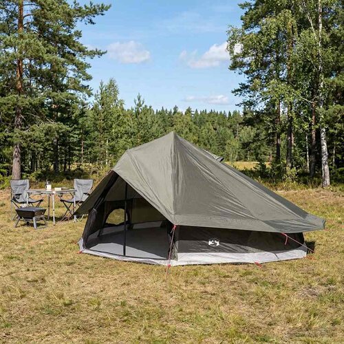 Tipi šator Smeđa siva 800 x 800 x 430 cm Poliester i čelik Cene