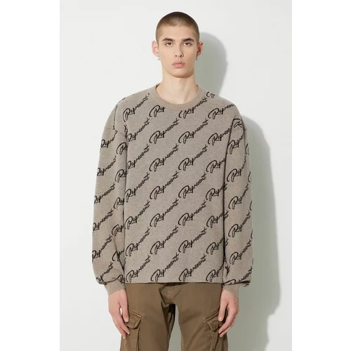 Represent Vuneni pulover Jaquard Sweater za muškarce, boja: smeđa, lagani
