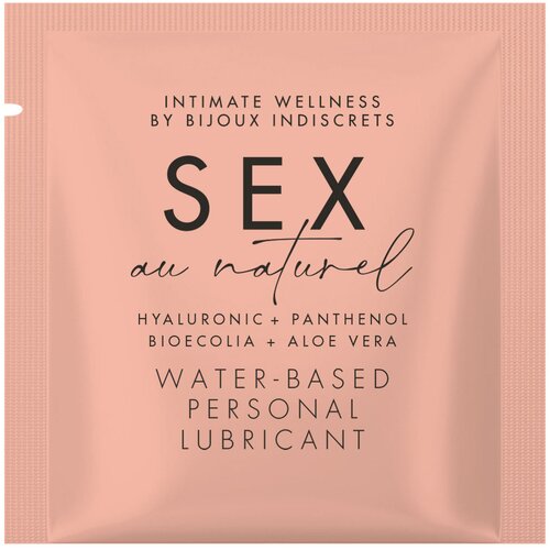 Bijoux Indiscrets Sex Au Naturel Hyaluronic + Panthenol + Bioecolia + Aloe Vera Water-Based Personal Lubricant Sachette 2ml Slike