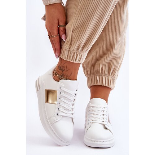 Boto Classic Sports Shoes White and Gold Follow Me Slike