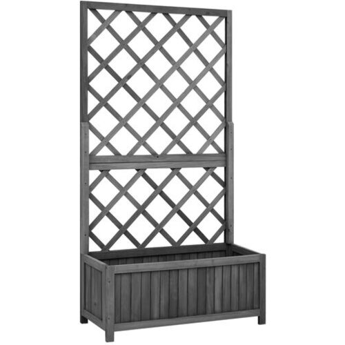  Vrtno cvetlično korito z mrežo črno 70x30x135 cm les jelke Slike