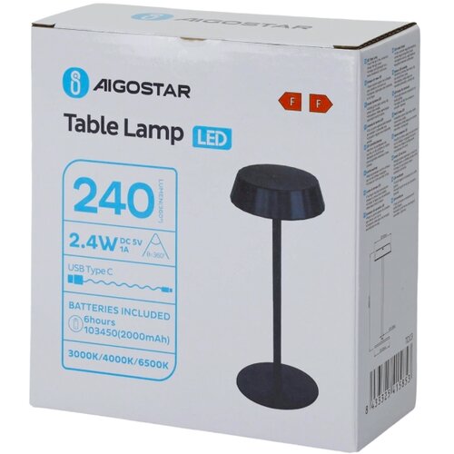 Aigostar LED stona lampa sa prigu&amp;scaron;ivačem AMBIENT LED/2,4W/5V 3000-6500K crna Slike