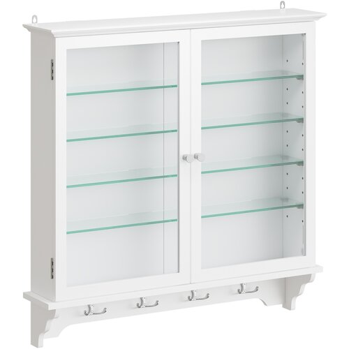 SoBuy Stenska vitrina z LED osvetlitvijo Bela 68x13.5x68.5cm FSB114-E-W, (5000485461) Slike