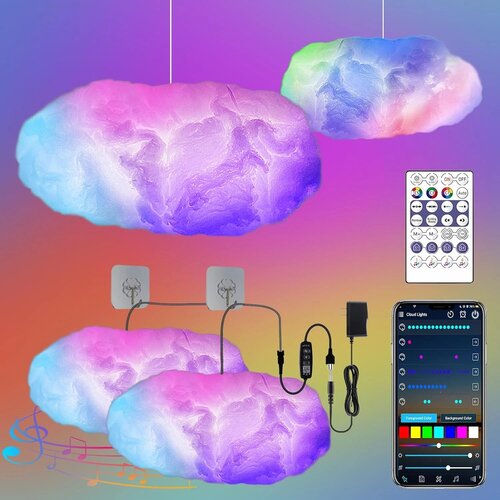 LICHASER 2x RGB LED oblak luč z aplikacijo Slike