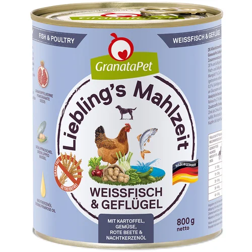 Granatapet Liebling's Mahlzeit 6 x 800 g - Bijela riba i perad