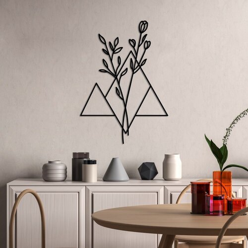 Wallity Zidna dekoracija Flower - L, 70 x 50 cm, Crna Slike
