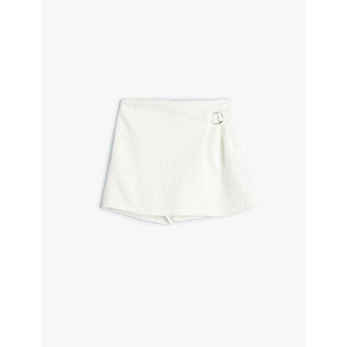 Koton Shorts Skirt Elastic Waist Double Breasted Textured Buckle Detail Slike