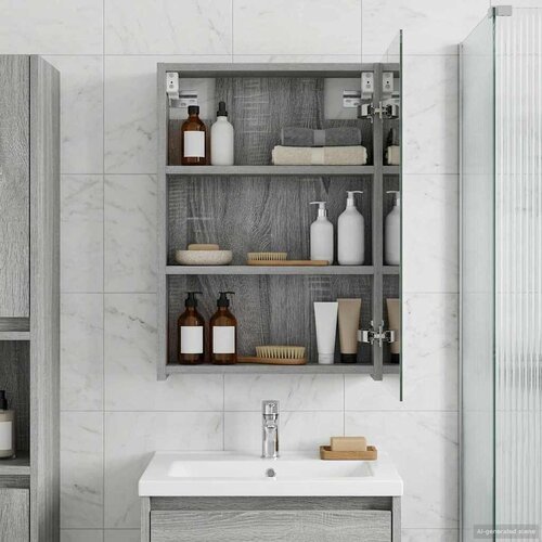  Kupaonski ormar s ogledalom Siva Sonoma 40 x 10,5 x 60,5 cm Cijene