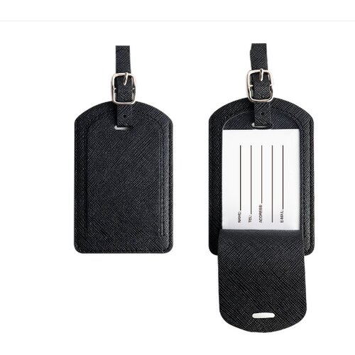 INF Komplet 2 oznak za prtljago iz PU usnja z zavihkom za zasebnost in vstavkom za kartico Black, (21299308) Cene