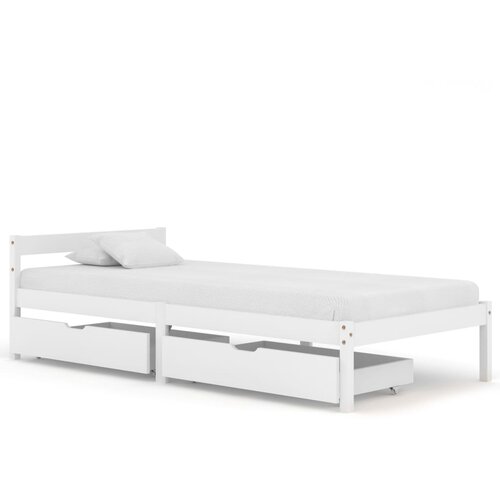 vidaXL okvir za krevet s 2 ladice bijeli 90 x 200 cm masivna borovina Cijene