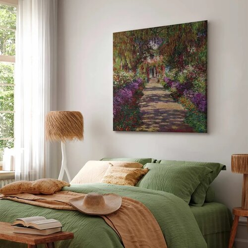  Slika - Claude Monet &amp;ndash; A Pathway in Monet\&amp;#039;s Garden 60x60 Na talijanskom platnu Slike