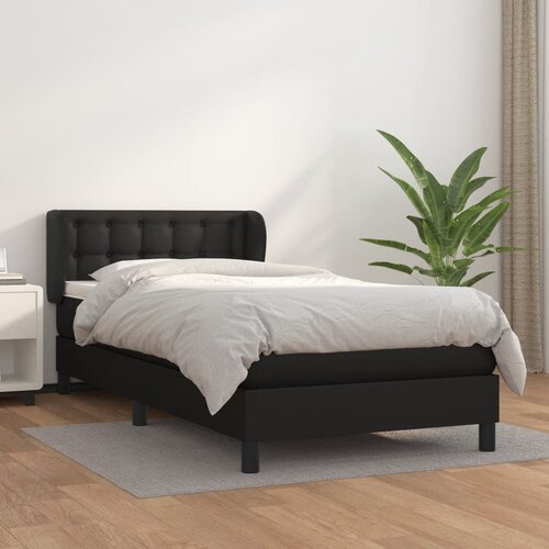 The Living Store Box spring postelja z vzmetnico črna 80x200 cm umetno usnje - Box Spring Postelja, (21518093) Cene