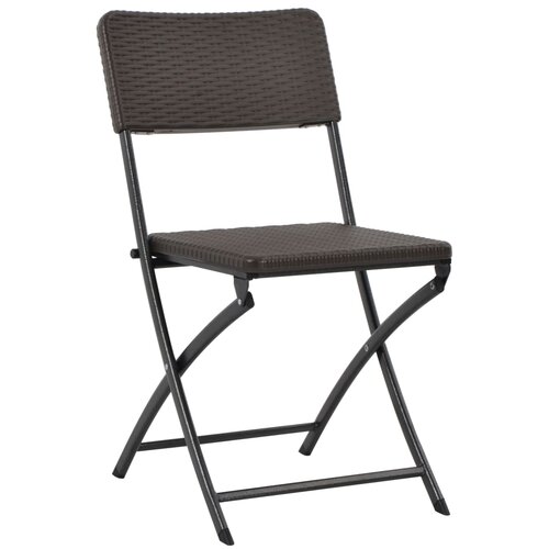 Maison Chic Zložljivi Vrtni Stoli - Stol za vrti 4 kosi HDPE in jeklo rjave barve JS2863, (21875760) Slike