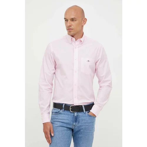 Gant Bombažna srajca moška, roza barva