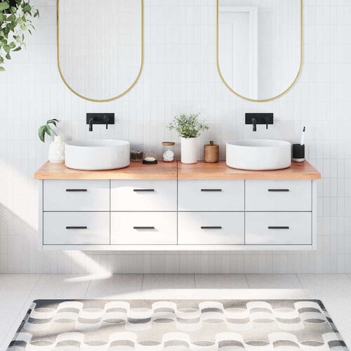  Kupaonska radna ploča svjetlosmeđa 180x50x(2-4) cm masivno drvo Cijene