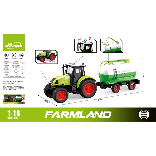 Traktor SA CISTERNOM SA ZVUKOM I SVETLOM 1:16 WY900A Cene