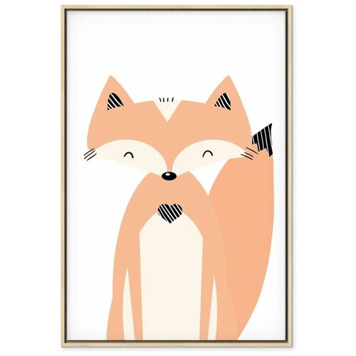  Slika - Happy Fox (1 Part) Vertical 80x120 U prirodnom drvenom okviru Slike