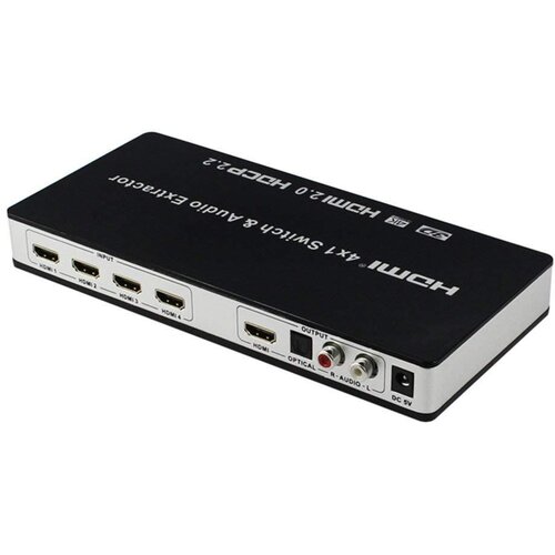 INF 4x1 HDMI stikalo in avdio razdelilnik UHD 4K 3D HDMI 2.0 ARC Toslink+RCA, (21276738) Slike