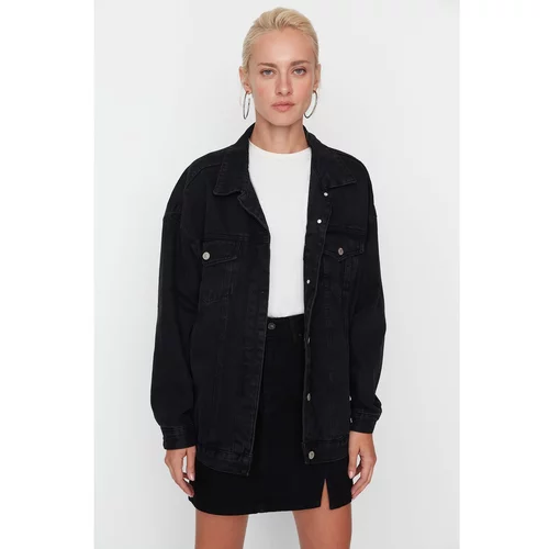 Trendyol Black Oversize Denim Jacket