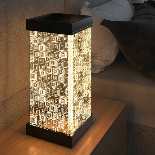 Opviq tlt panel lampshade with retro pattern black table lamp Cene